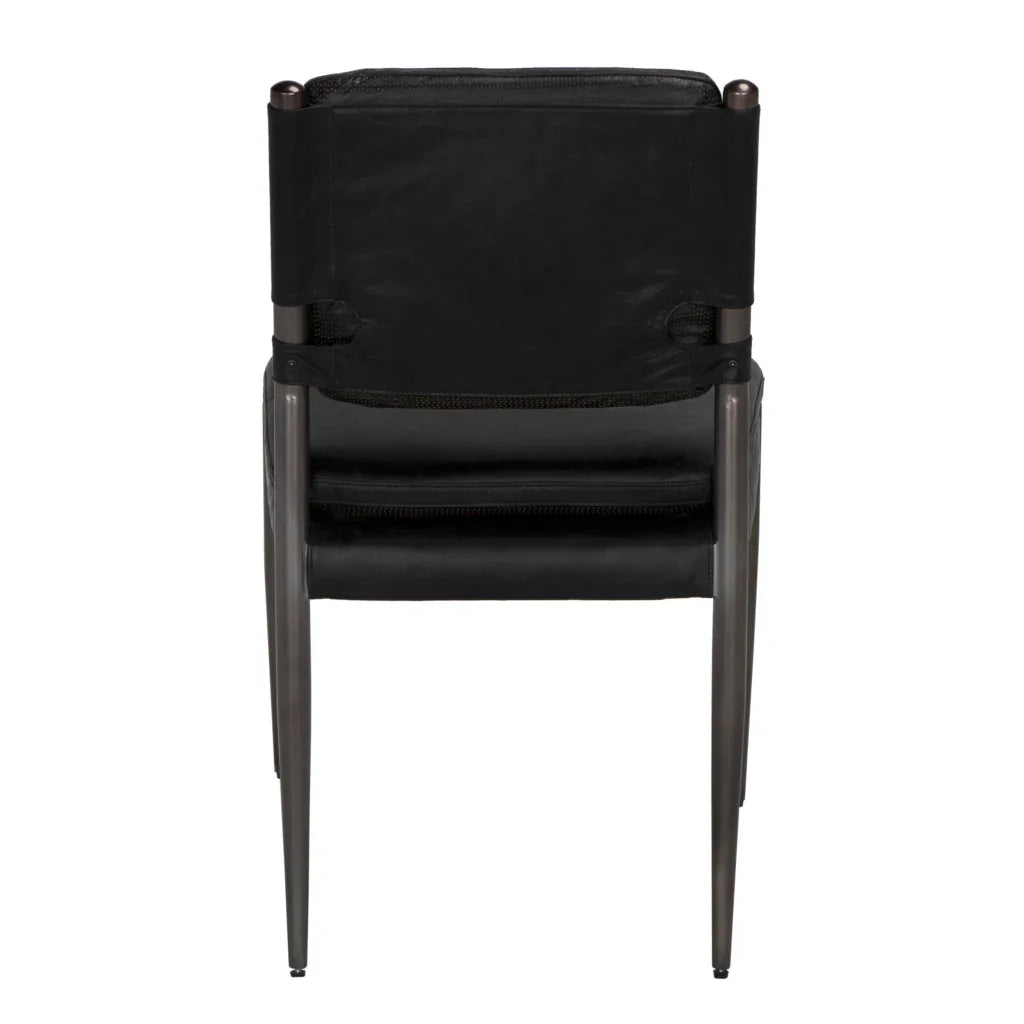 Elvis Top - Grain Leather Dining Chair - LOOMLAN - Noir - Dining Chairs