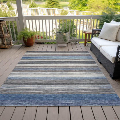 Elyn Denim Washable Indoor-Outdoor Rug