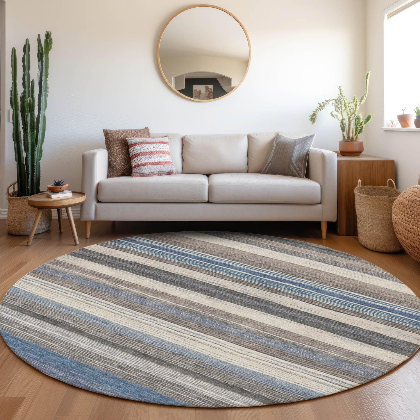 Elyn Denim Washable Indoor-Outdoor Rug