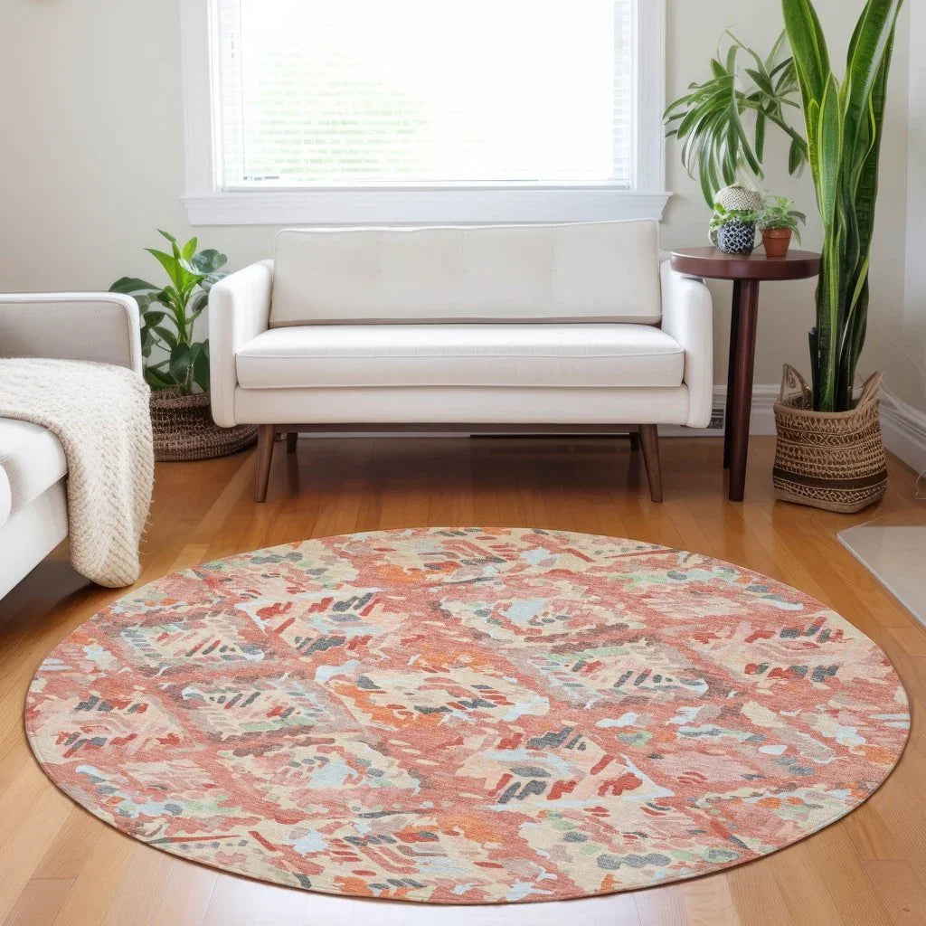 Elyndra Orange Washable Indoor - Outdoor Rug - LOOMLAN - LOOMLAN Rugs - Outdoor Rugs