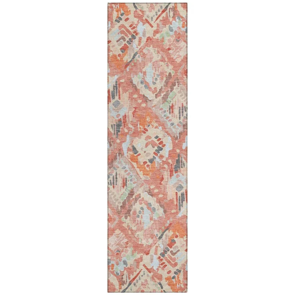 Elyndra Orange Washable Indoor - Outdoor Rug - LOOMLAN - LOOMLAN Rugs - Outdoor Rugs