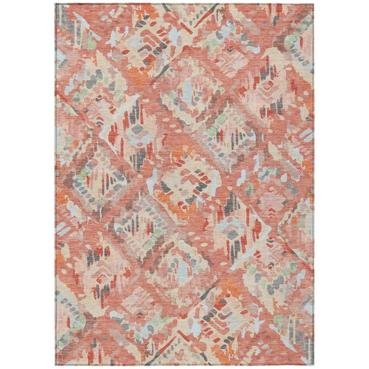 Elyndra Orange Washable Indoor - Outdoor Rug - LOOMLAN - LOOMLAN Rugs - Outdoor Rugs