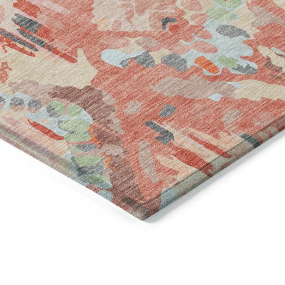Elyndra Orange Washable Indoor - Outdoor Rug - LOOMLAN - LOOMLAN Rugs - Outdoor Rugs