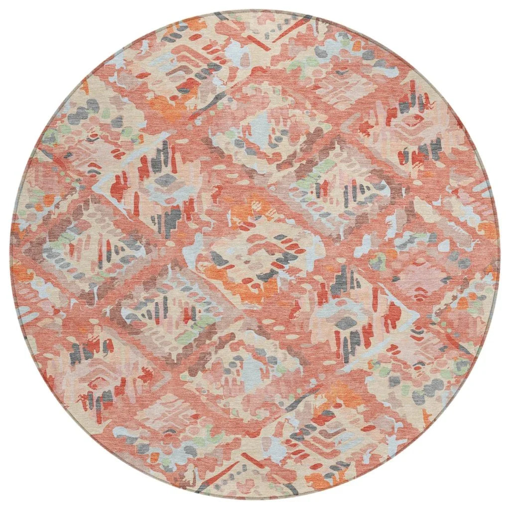 Elyndra Orange Washable Indoor - Outdoor Rug - LOOMLAN - LOOMLAN Rugs - Outdoor Rugs