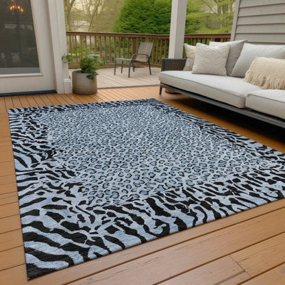 Elyvia Blue Washable Indoor - Outdoor Rug - LOOMLAN - LOOMLAN Rugs - Outdoor Rugs