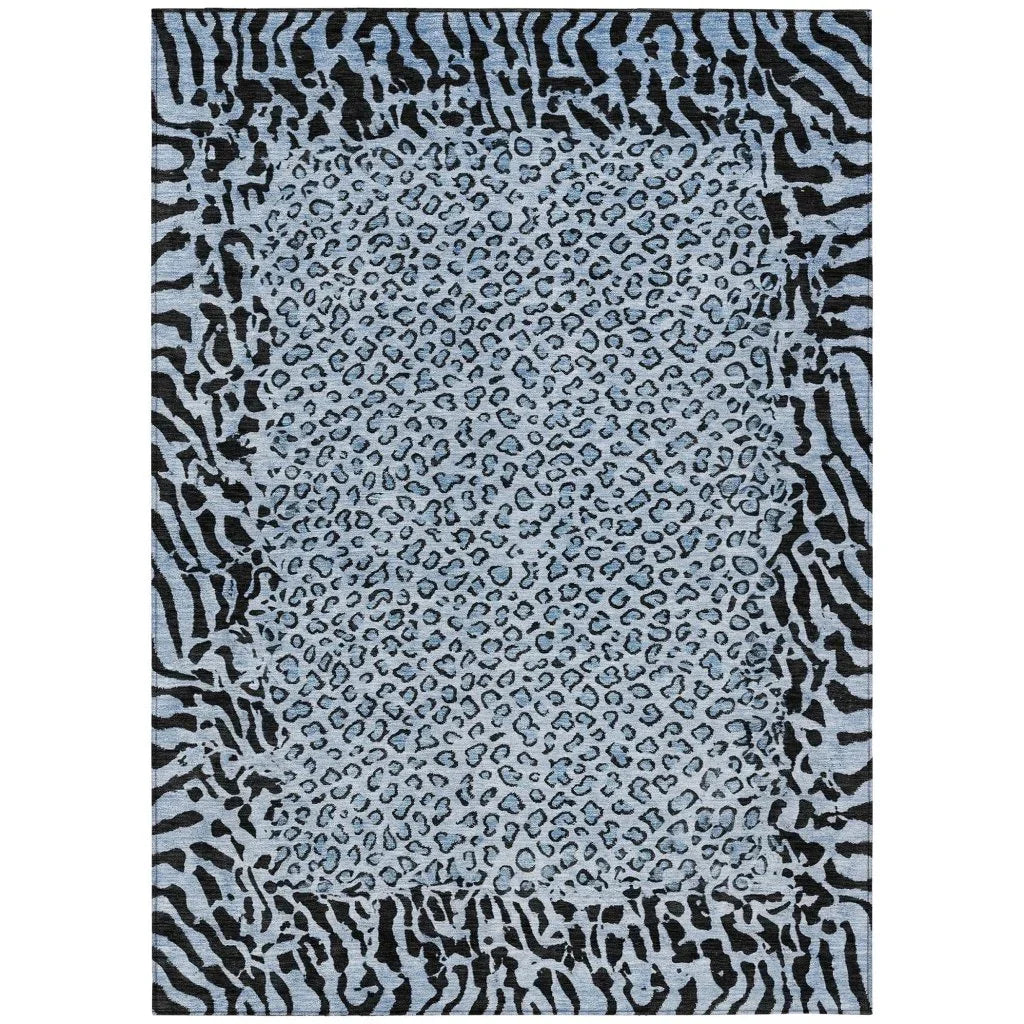 Elyvia Blue Washable Indoor - Outdoor Rug - LOOMLAN - LOOMLAN Rugs - Outdoor Rugs