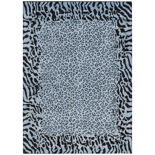 Elyvia Blue Washable Indoor - Outdoor Rug - LOOMLAN - LOOMLAN Rugs - Outdoor Rugs