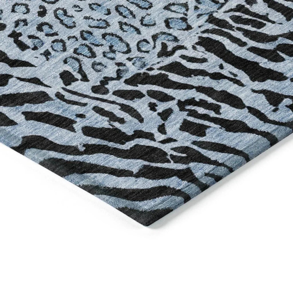 Elyvia Blue Washable Indoor - Outdoor Rug - LOOMLAN - LOOMLAN Rugs - Outdoor Rugs
