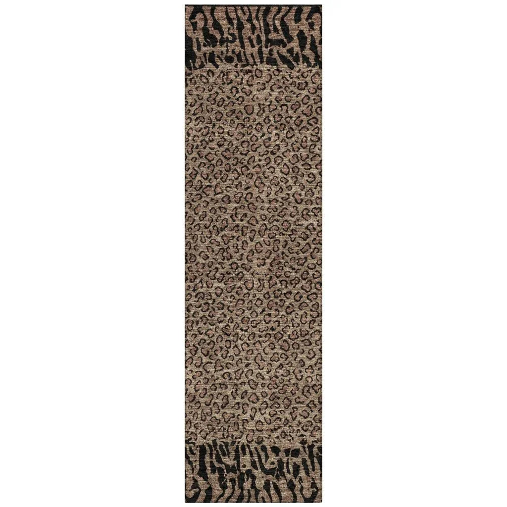 Elyvia Brown Washable Indoor - Outdoor Rug - LOOMLAN - LOOMLAN Rugs - Outdoor Rugs