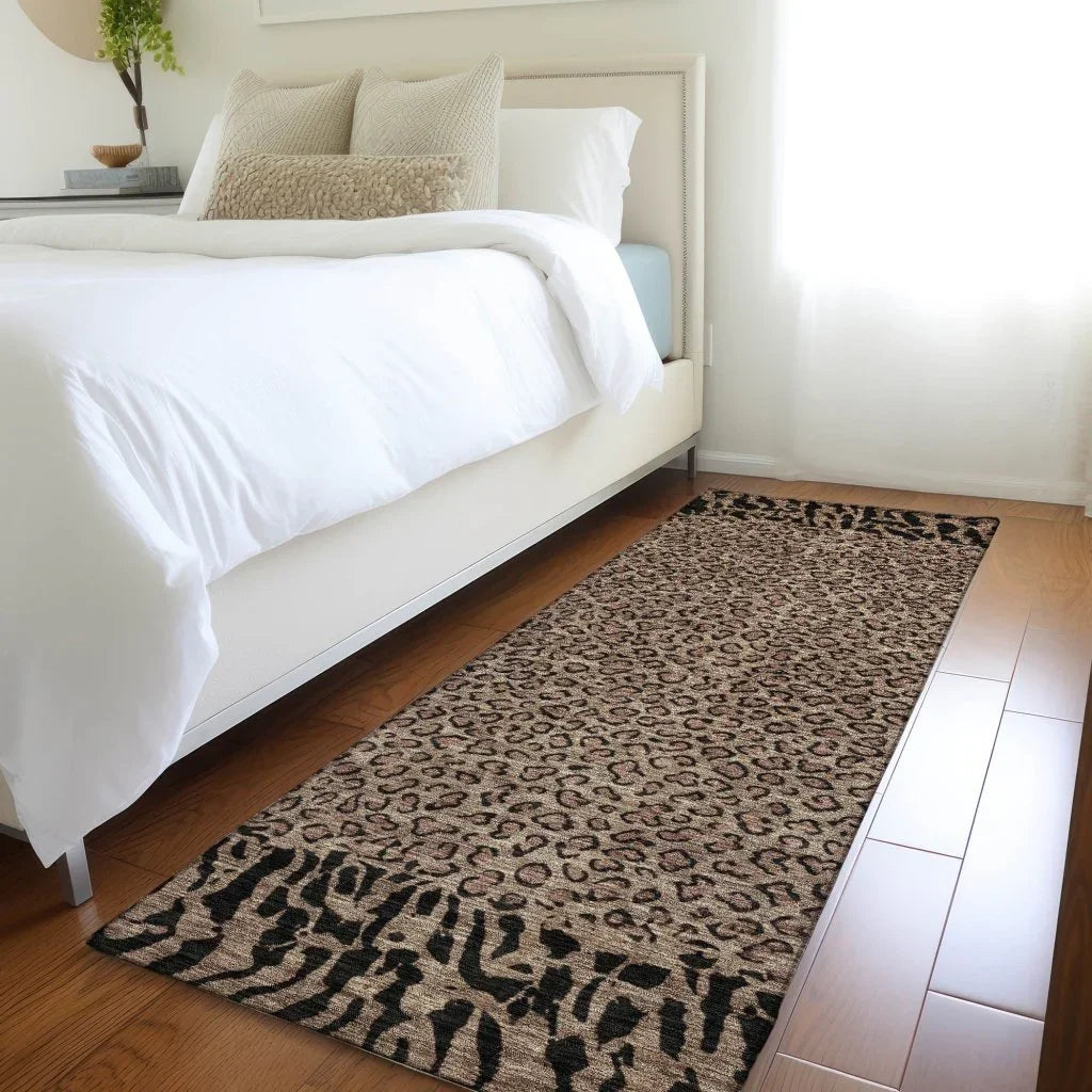 Elyvia Brown Washable Indoor - Outdoor Rug - LOOMLAN - LOOMLAN Rugs - Outdoor Rugs