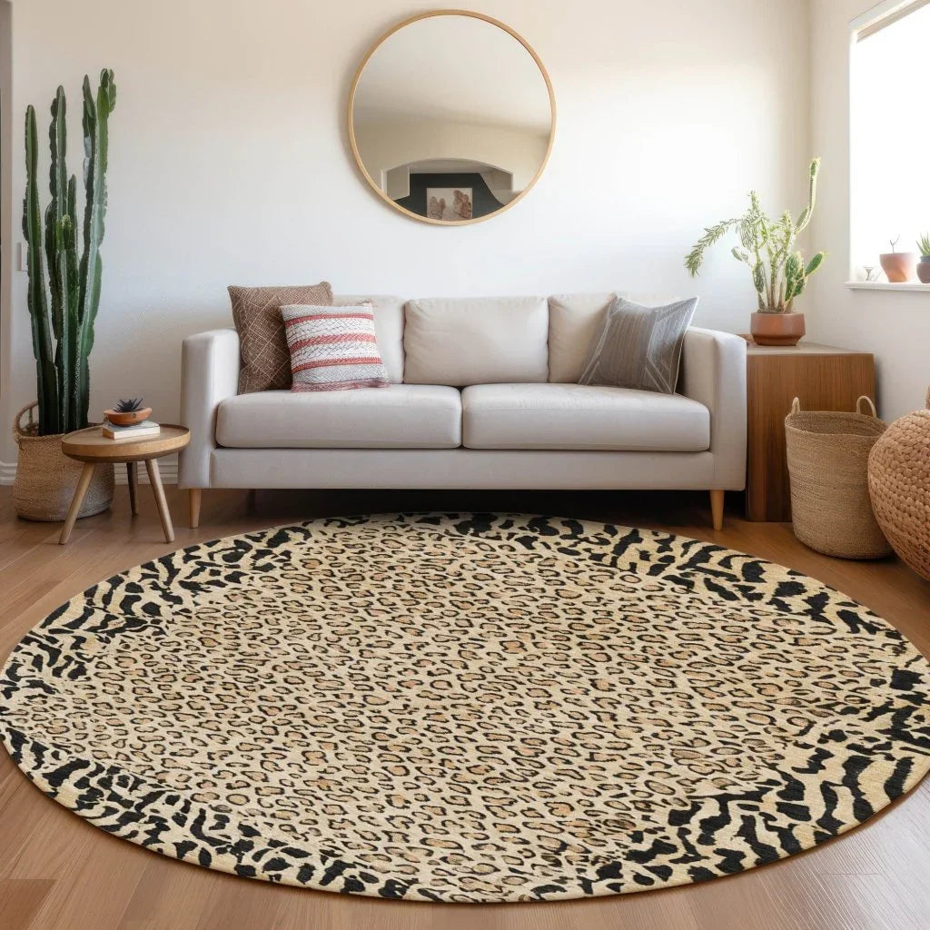Elyvia Gold Washable Indoor - Outdoor Rug - LOOMLAN - LOOMLAN Rugs - Outdoor Rugs