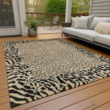 Elyvia Gold Washable Indoor - Outdoor Rug - LOOMLAN - LOOMLAN Rugs - Outdoor Rugs