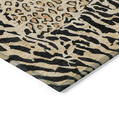 Elyvia Gold Washable Indoor - Outdoor Rug - LOOMLAN - LOOMLAN Rugs - Outdoor Rugs