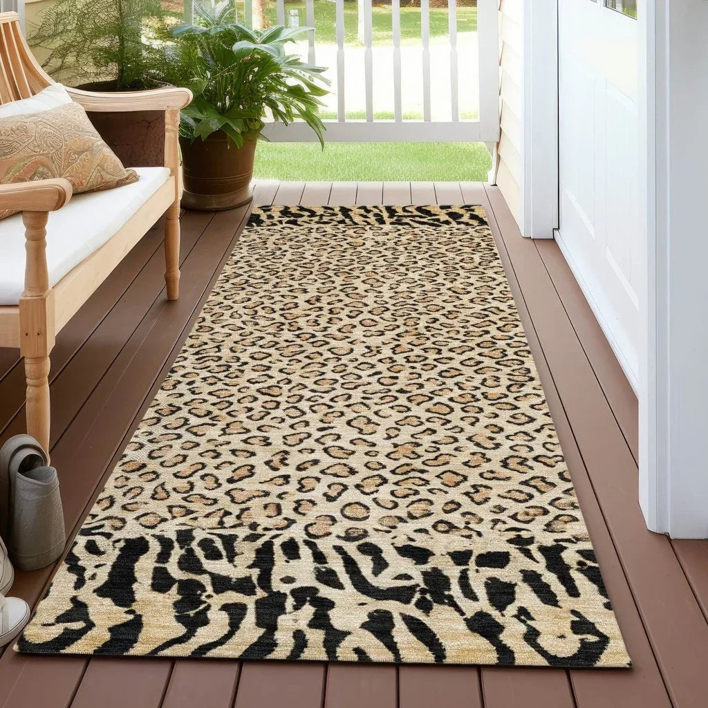 Elyvia Gold Washable Indoor - Outdoor Rug - LOOMLAN - LOOMLAN Rugs - Outdoor Rugs