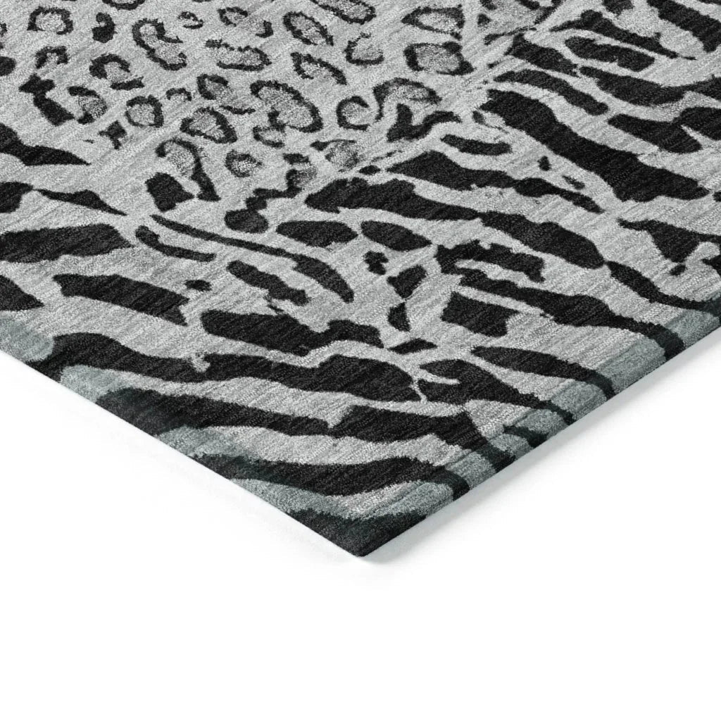 Elyvia Gray Washable Indoor - Outdoor Rug - LOOMLAN - LOOMLAN Rugs - Outdoor Rugs