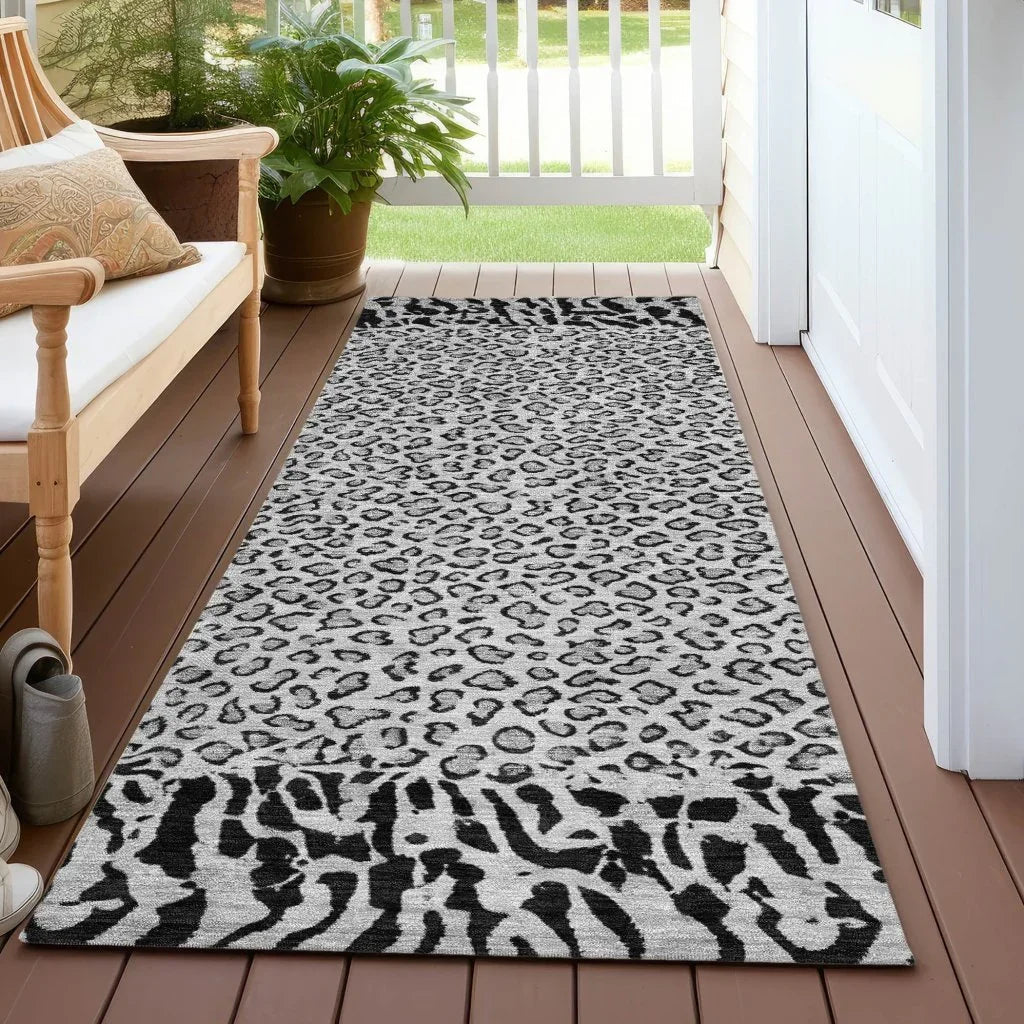 Elyvia Gray Washable Indoor - Outdoor Rug - LOOMLAN - LOOMLAN Rugs - Outdoor Rugs