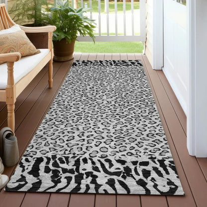 Elyvia Gray Washable Indoor - Outdoor Rug - LOOMLAN - LOOMLAN Rugs - Outdoor Rugs