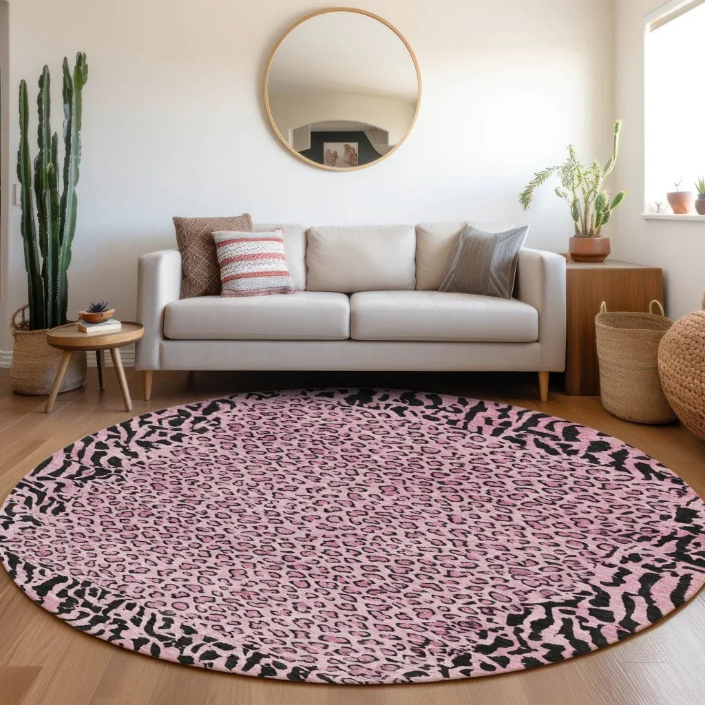 Elyvia Pink Washable Indoor - Outdoor Rug - LOOMLAN - LOOMLAN Rugs - Outdoor Rugs