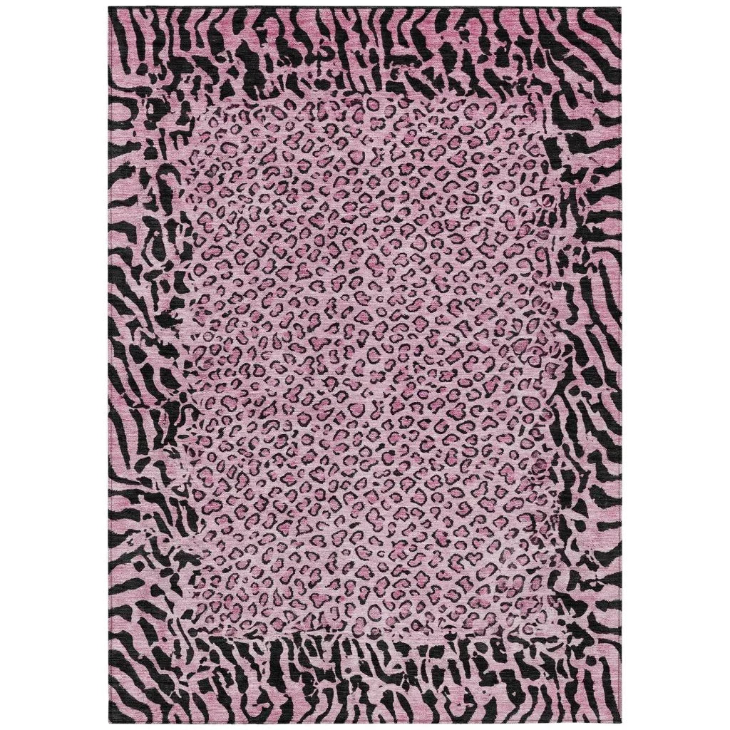 Elyvia Pink Washable Indoor - Outdoor Rug - LOOMLAN - LOOMLAN Rugs - Outdoor Rugs