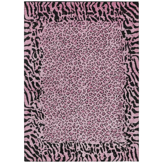 Elyvia Pink Washable Indoor - Outdoor Rug - LOOMLAN - LOOMLAN Rugs - Outdoor Rugs