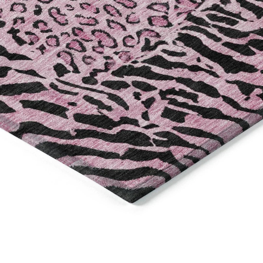 Elyvia Pink Washable Indoor - Outdoor Rug - LOOMLAN - LOOMLAN Rugs - Outdoor Rugs
