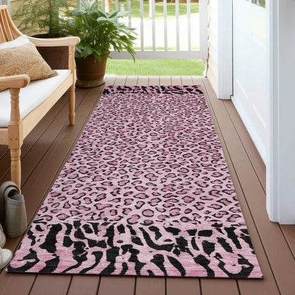 Elyvia Pink Washable Indoor - Outdoor Rug - LOOMLAN - LOOMLAN Rugs - Outdoor Rugs