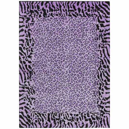 Elyvia Purple Washable Indoor - Outdoor Rug - LOOMLAN - LOOMLAN Rugs - Outdoor Rugs