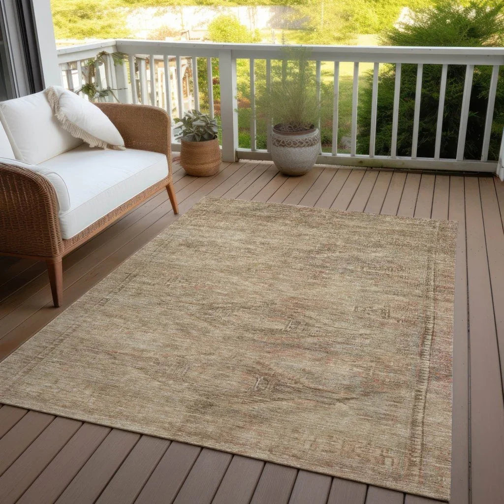 Emalisse Beige Washable Indoor - Outdoor Rug - LOOMLAN - LOOMLAN Rugs - Outdoor Rugs