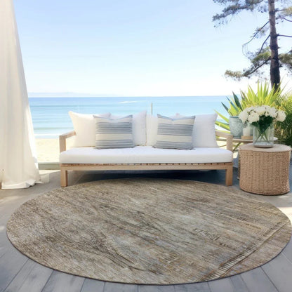 Emalisse Brown Washable Indoor - Outdoor Rug - LOOMLAN - LOOMLAN Rugs - Outdoor Rugs