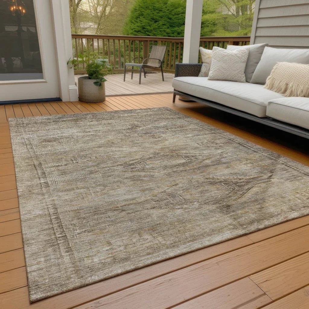 Emalisse Brown Washable Indoor - Outdoor Rug - LOOMLAN - LOOMLAN Rugs - Outdoor Rugs
