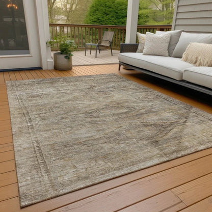 Emalisse Brown Washable Indoor - Outdoor Rug - LOOMLAN - LOOMLAN Rugs - Outdoor Rugs