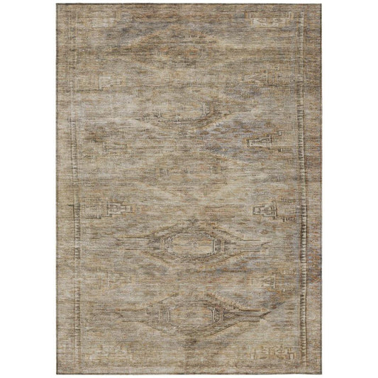 Emalisse Brown Washable Indoor - Outdoor Rug - LOOMLAN - LOOMLAN Rugs - Outdoor Rugs