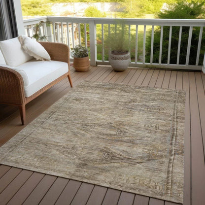 Emalisse Brown Washable Indoor - Outdoor Rug - LOOMLAN - LOOMLAN Rugs - Outdoor Rugs