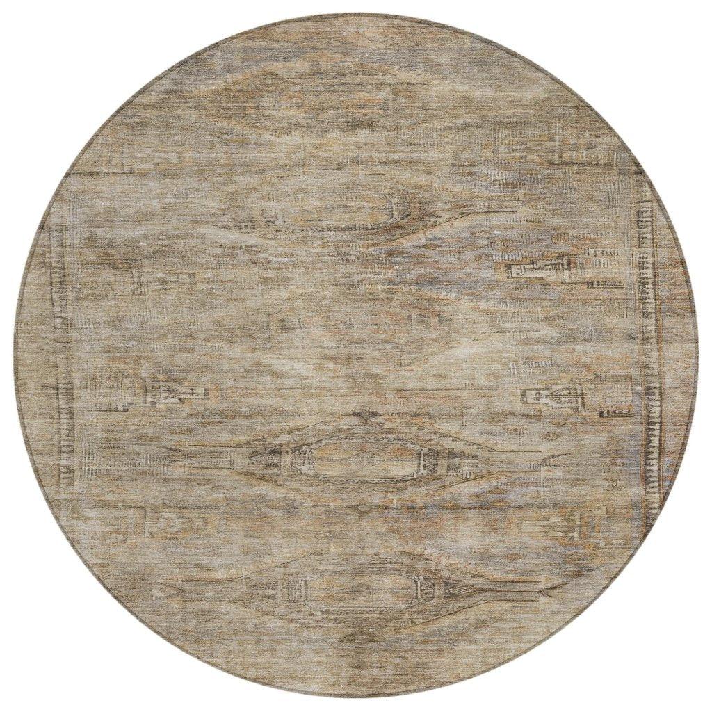 Emalisse Brown Washable Indoor - Outdoor Rug - LOOMLAN - LOOMLAN Rugs - Outdoor Rugs