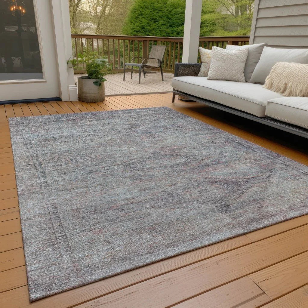 Emalisse Gray Washable Indoor - Outdoor Rug - LOOMLAN - LOOMLAN Rugs - Outdoor Rugs