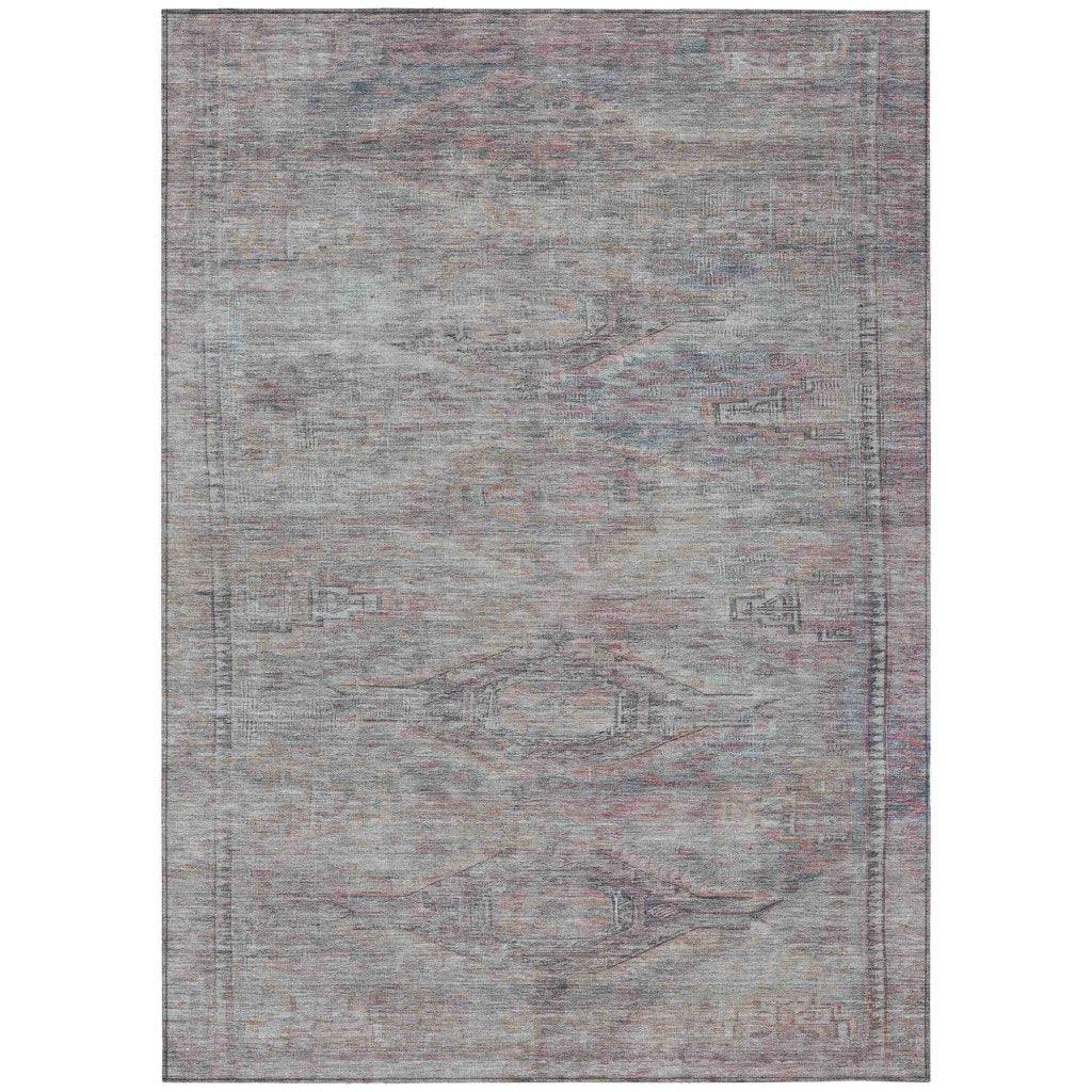 Emalisse Gray Washable Indoor - Outdoor Rug - LOOMLAN - LOOMLAN Rugs - Outdoor Rugs