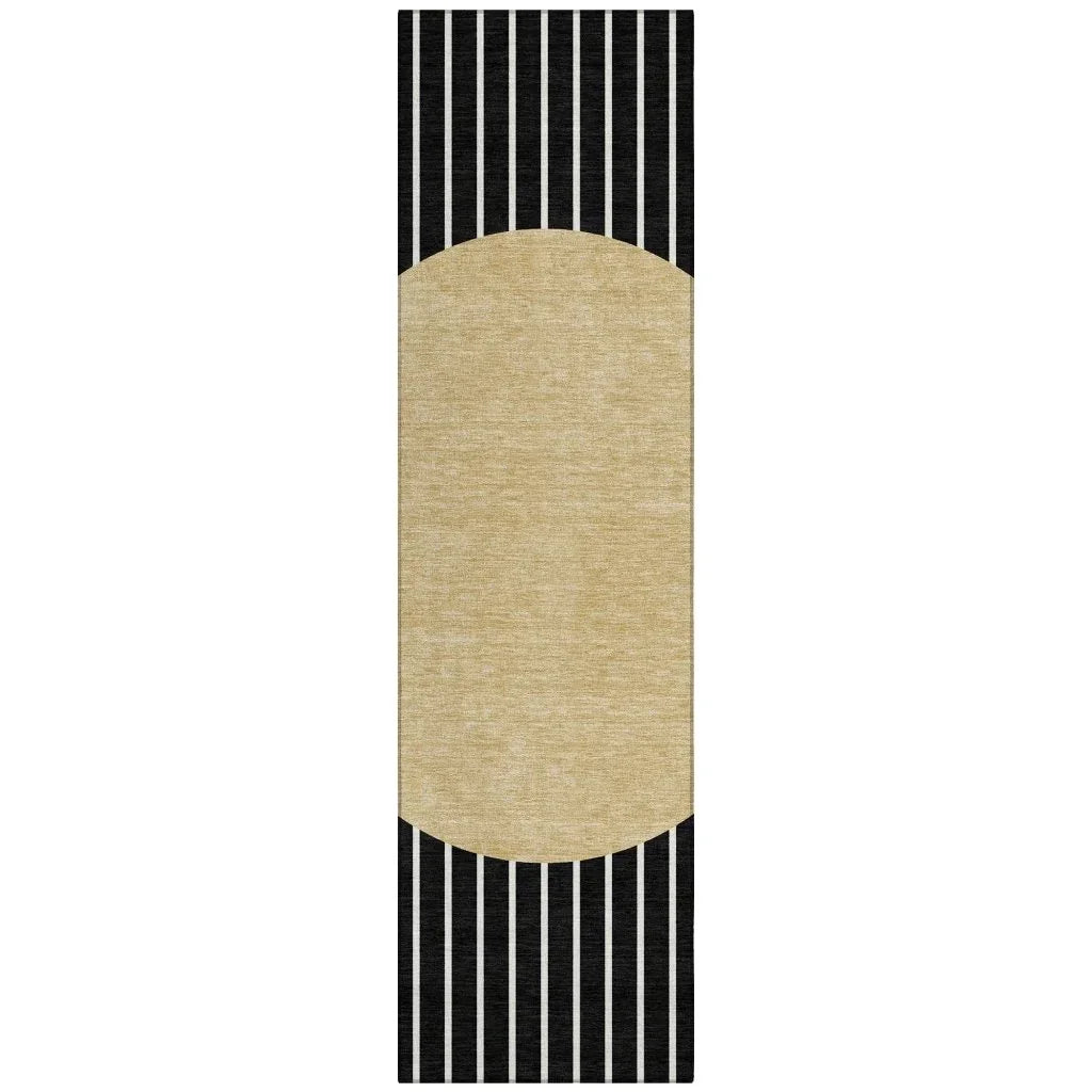 Ember Black Washable Indoor-Outdoor Rug-Outdoor Rugs-LOOMLAN Rugs-2'3" x 7'6"-LOOMLAN