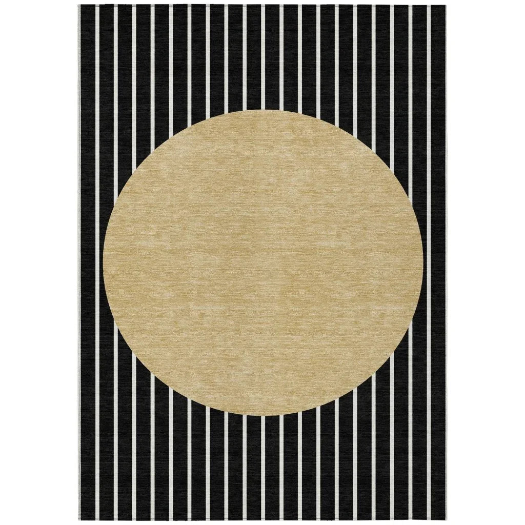 Ember Black Washable Indoor-Outdoor Rug-Outdoor Rugs-LOOMLAN Rugs-2'6" x 3'10"-LOOMLAN