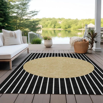 Ember Black Washable Indoor-Outdoor Rug-Outdoor Rugs-LOOMLAN Rugs-LOOMLAN