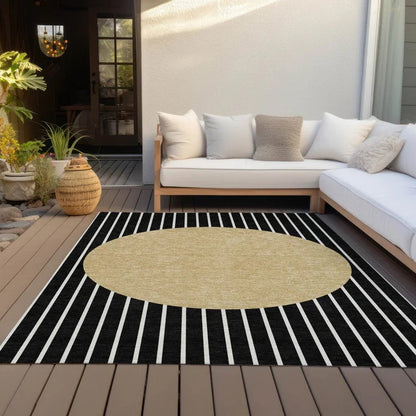 Ember Black Washable Indoor-Outdoor Rug-Outdoor Rugs-LOOMLAN Rugs-LOOMLAN