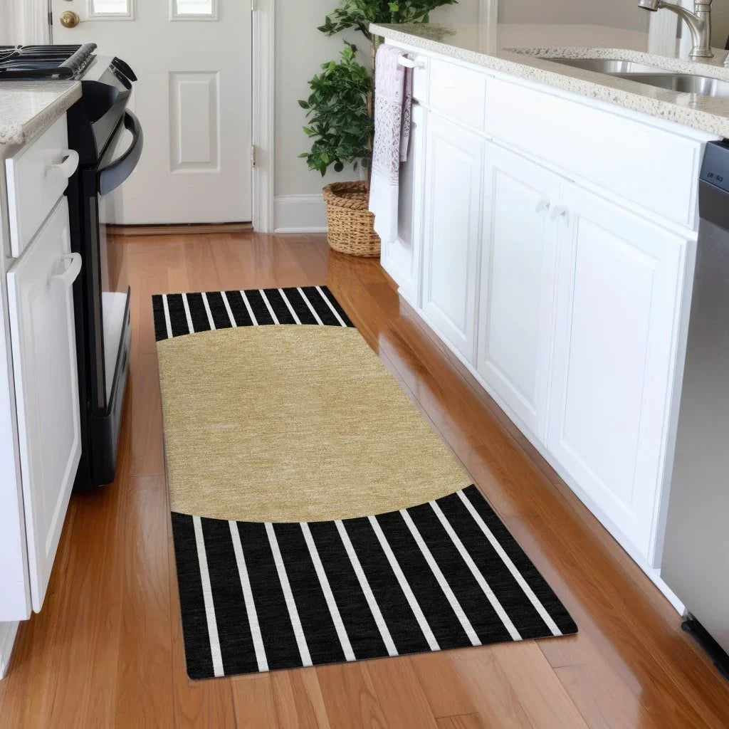 Ember Black Washable Indoor-Outdoor Rug-Outdoor Rugs-LOOMLAN Rugs-LOOMLAN