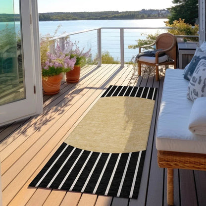 Ember Black Washable Indoor-Outdoor Rug-Outdoor Rugs-LOOMLAN Rugs-LOOMLAN