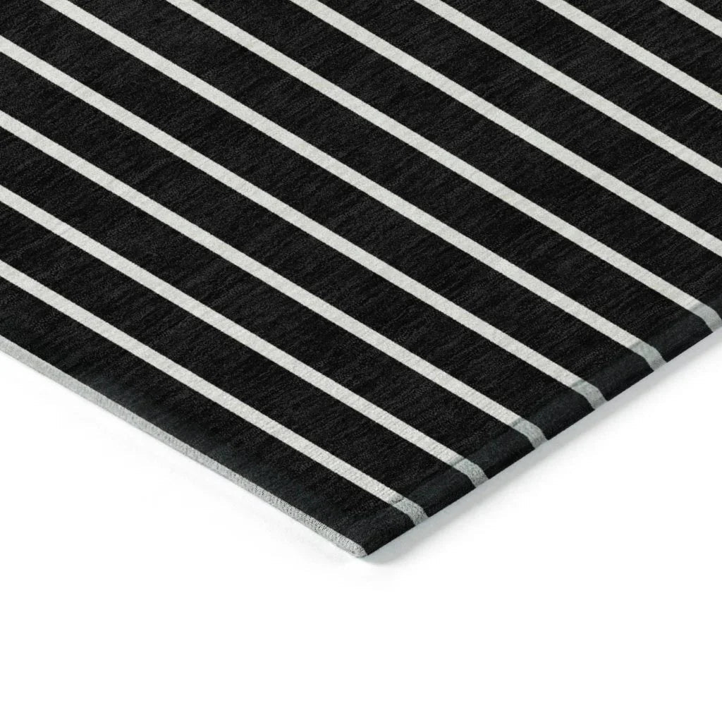 Ember Black Washable Indoor-Outdoor Rug-Outdoor Rugs-LOOMLAN Rugs-LOOMLAN