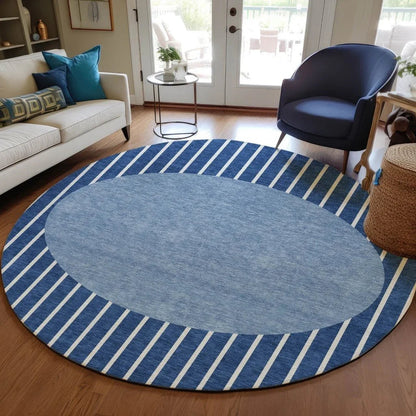 Ember Blue Washable Indoor-Outdoor Rug-Outdoor Rugs-LOOMLAN Rugs-LOOMLAN