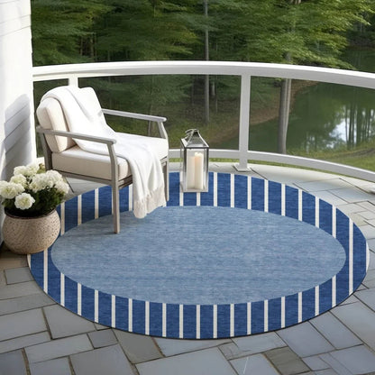 Ember Blue Washable Indoor-Outdoor Rug-Outdoor Rugs-LOOMLAN Rugs-LOOMLAN