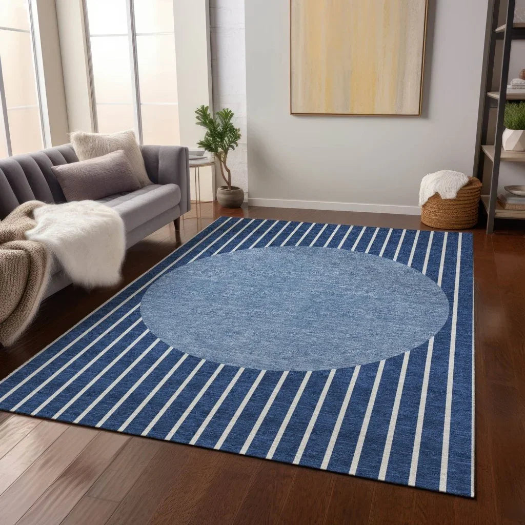 Ember Blue Washable Indoor-Outdoor Rug-Outdoor Rugs-LOOMLAN Rugs-LOOMLAN