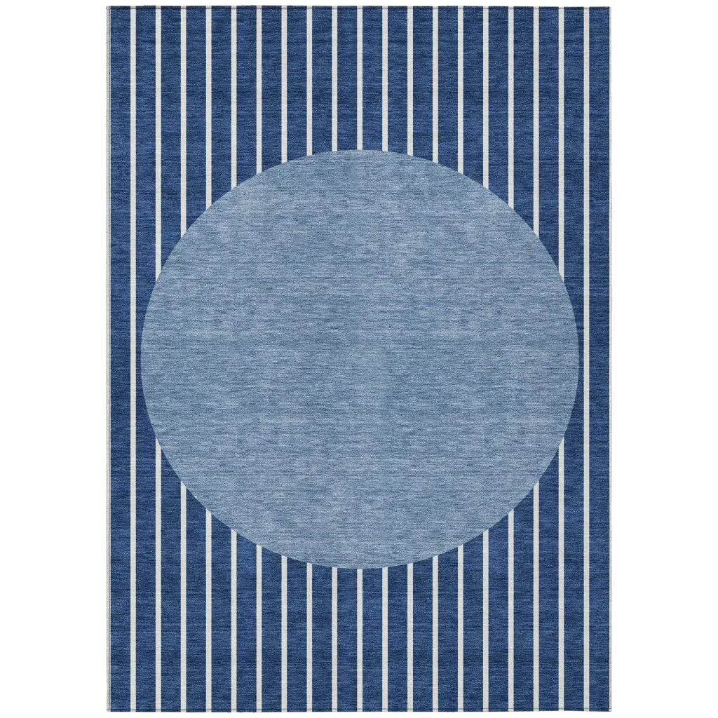 Ember Blue Washable Indoor-Outdoor Rug-Outdoor Rugs-LOOMLAN Rugs-2'6" x 3'10"-LOOMLAN