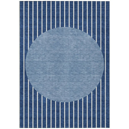 Ember Blue Washable Indoor-Outdoor Rug-Outdoor Rugs-LOOMLAN Rugs-2'6" x 3'10"-LOOMLAN