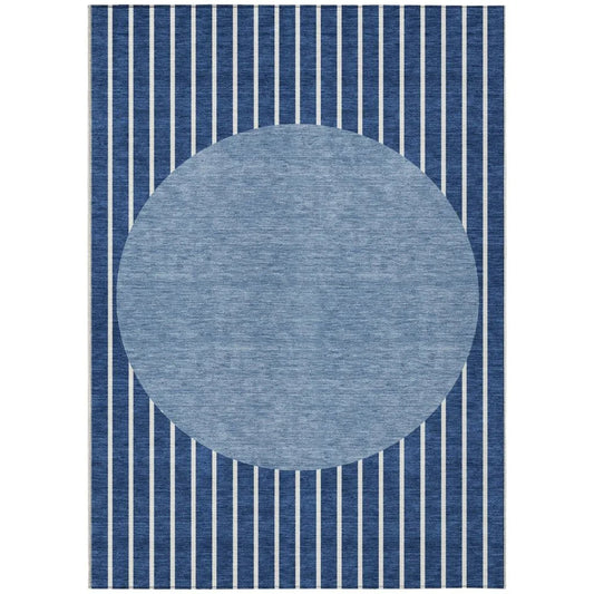 Ember Blue Washable Indoor-Outdoor Rug-Outdoor Rugs-LOOMLAN Rugs-2'6" x 3'10"-LOOMLAN