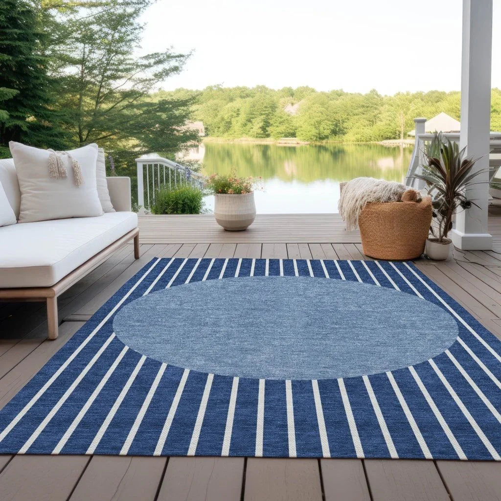 Ember Blue Washable Indoor-Outdoor Rug-Outdoor Rugs-LOOMLAN Rugs-LOOMLAN